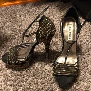 Steve Madden Gold Rhinestone Stilettos